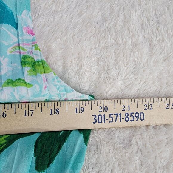 Vintage Jams World Rayon‎ Crinkle Hydrangea Dress Midi Sleeveless Size 11 READ - Picture 9 of 13